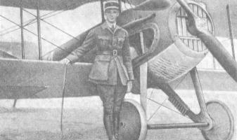 Stefan Pawlikowski jako pilot SPA 96 przy samolocie SPAD S.VII C1